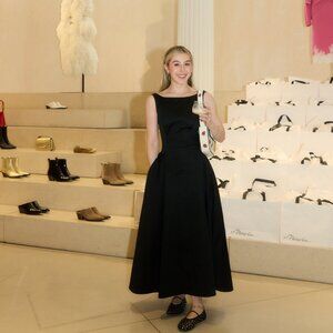 BEST Helsa Stretch Cotton Sateen Midi Dress - True Black Cocktail Party